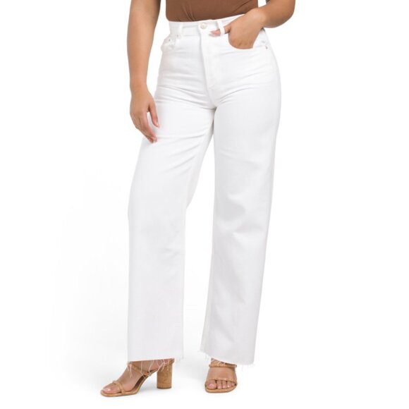 TRIARCHY Soft White High Rise Wide Leg Jeans - Picture 1 of 2